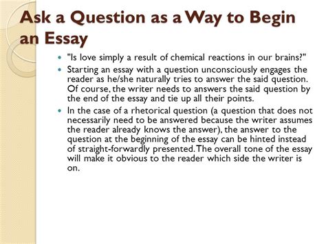 Can You Start an Essay with a Question? A Journey into the World of Inquisitive Compositions