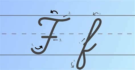 how to write an f in cursive